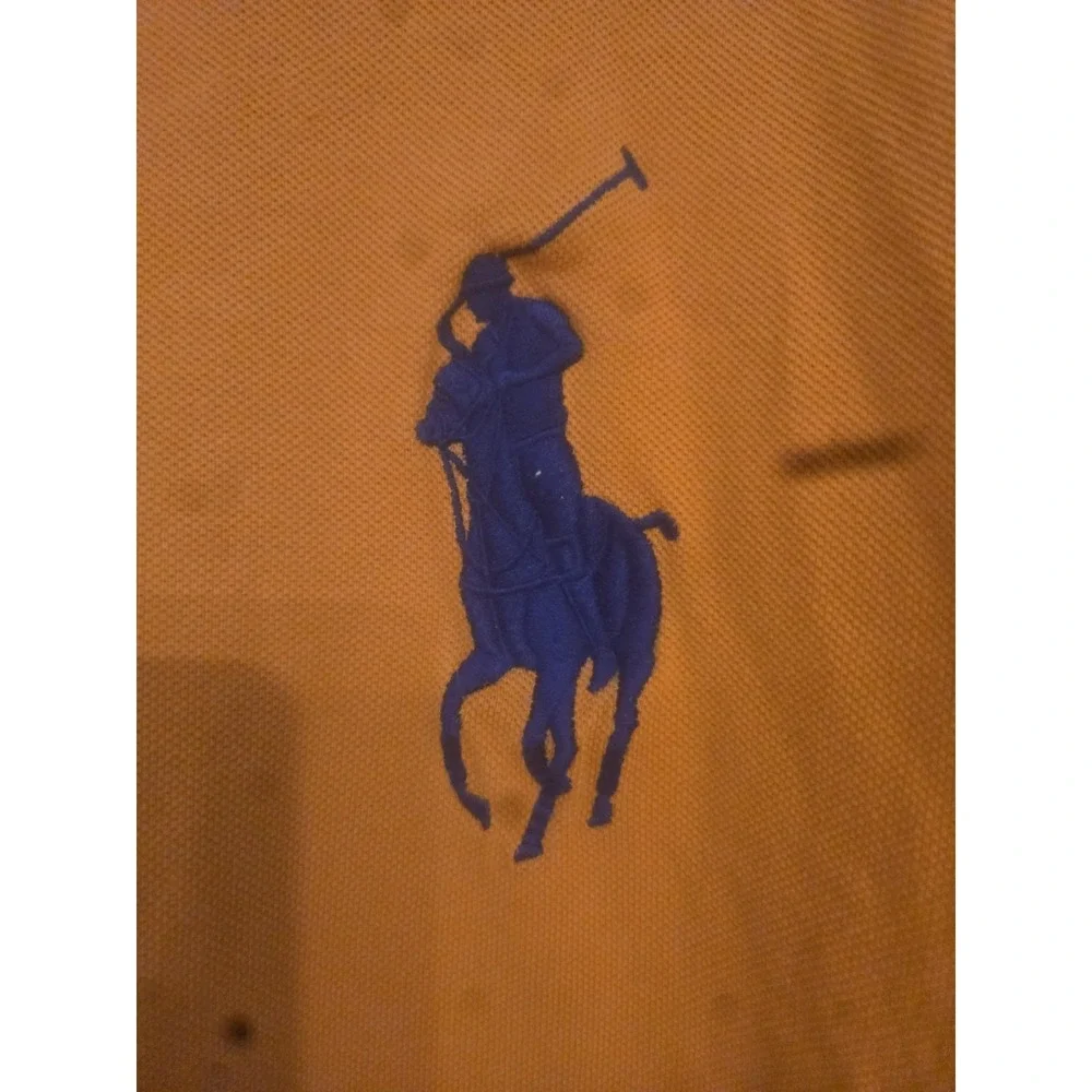 Polo Ralph Lauren Big Pony Marine Supply Polo Shirt Orange Blue XL Cotton